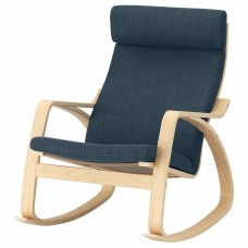Крісло-гойдалка IKEA POANG березовий шпон темно-синій (994.291.68)
